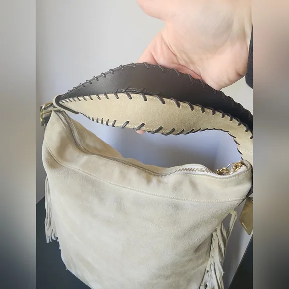 Coach Vintage Suede Fringe Hobo Bag, Whipstitch Handle, Rare, 2002, VGUC - Picture 11 of 14